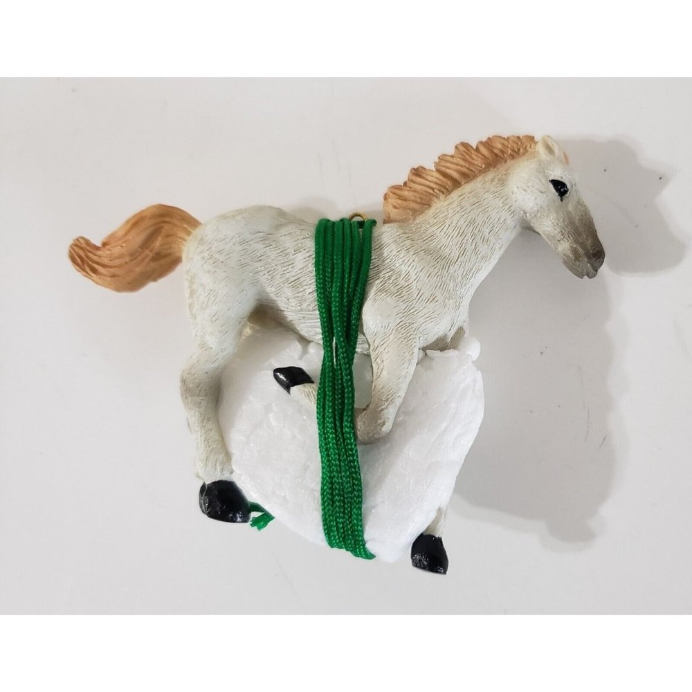 Horse Ornaments 4" Galloping White Country Western